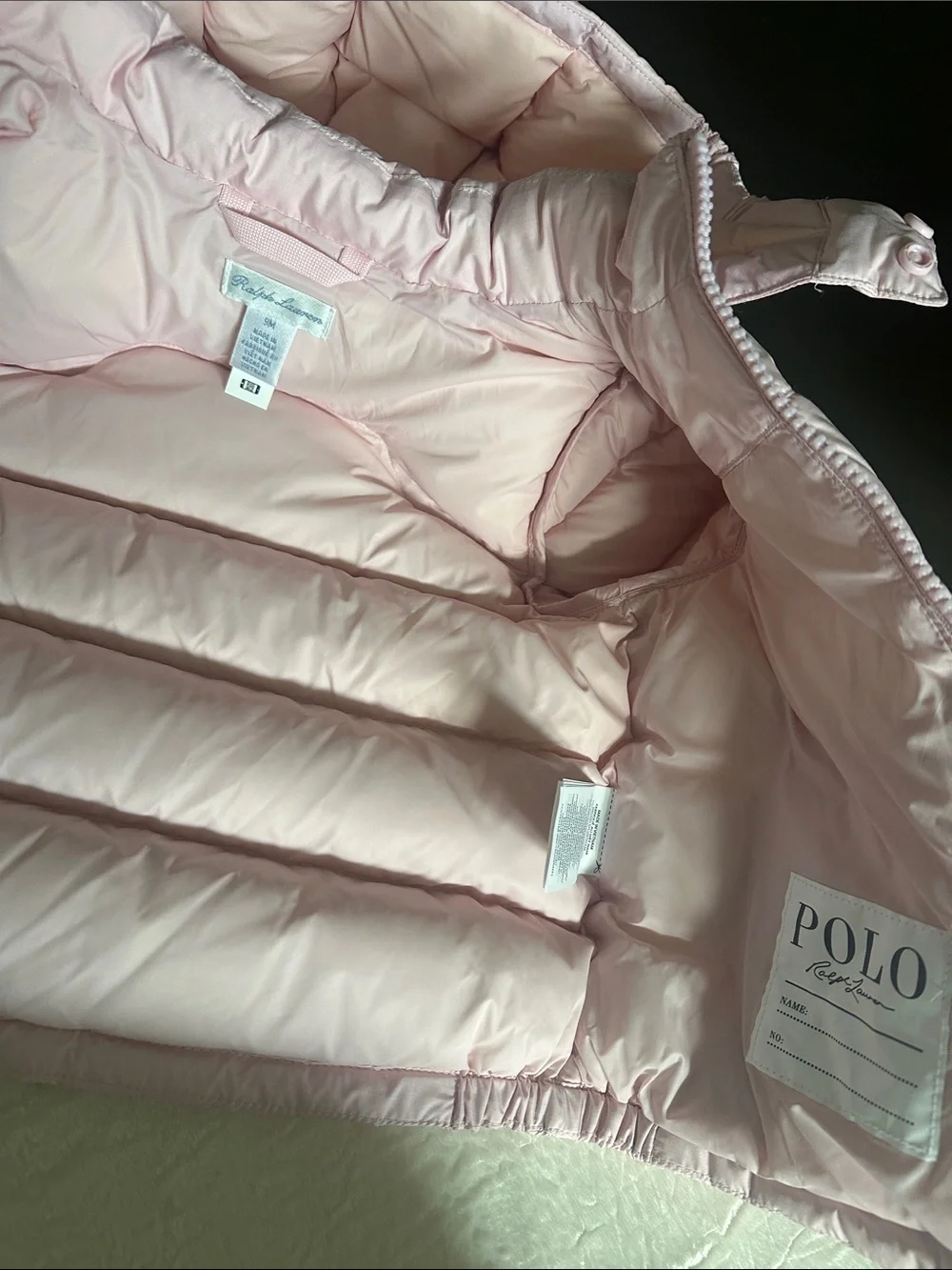 Ralph Lauren Light Pink Quilted Baby Snowsuit Set